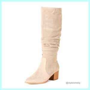 Women's Tall Block Heel Boots with Memory Foam, Knee-High, 2 Inch Heel